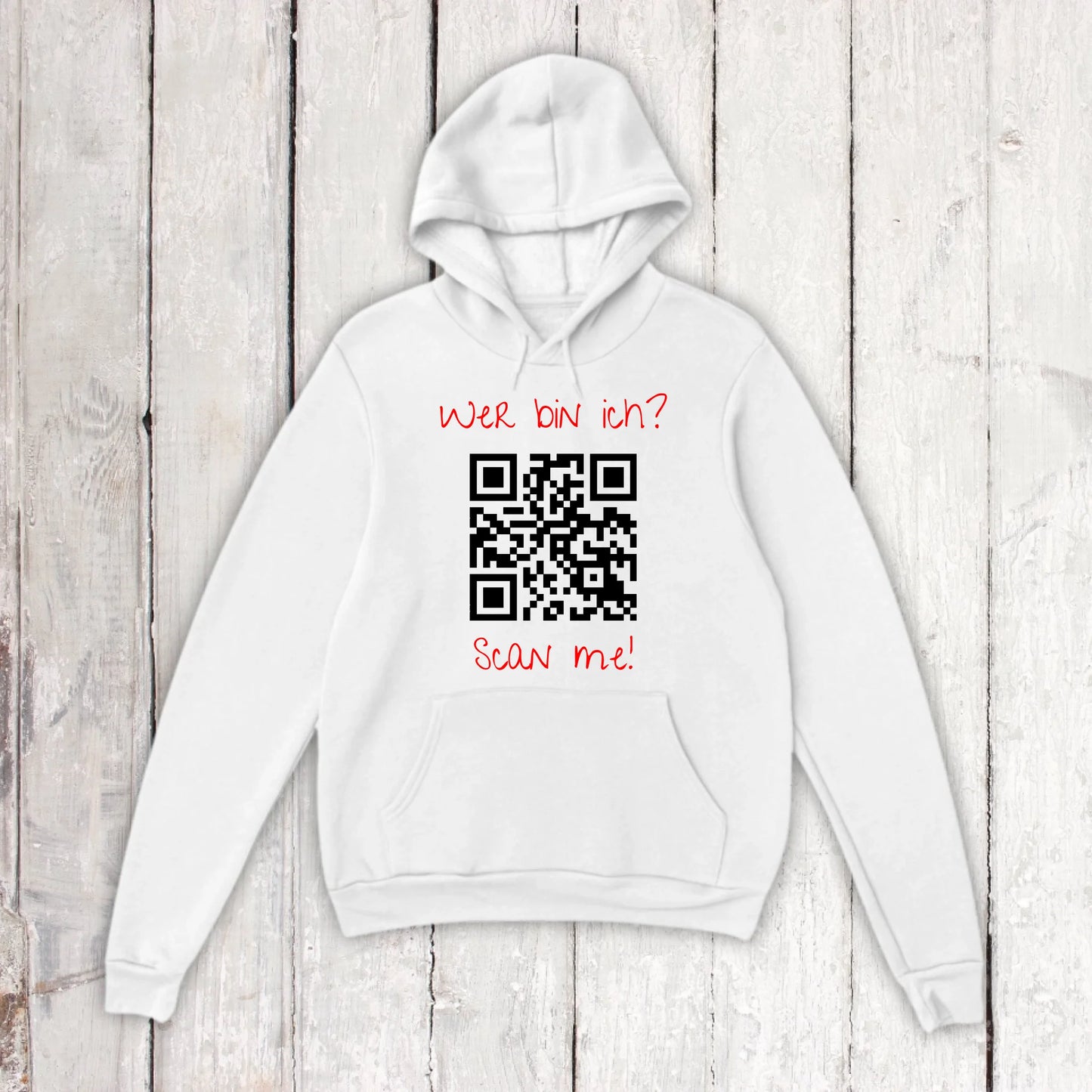 dein QR-Code | Strichcode mit Text - individueller Code Hoodie