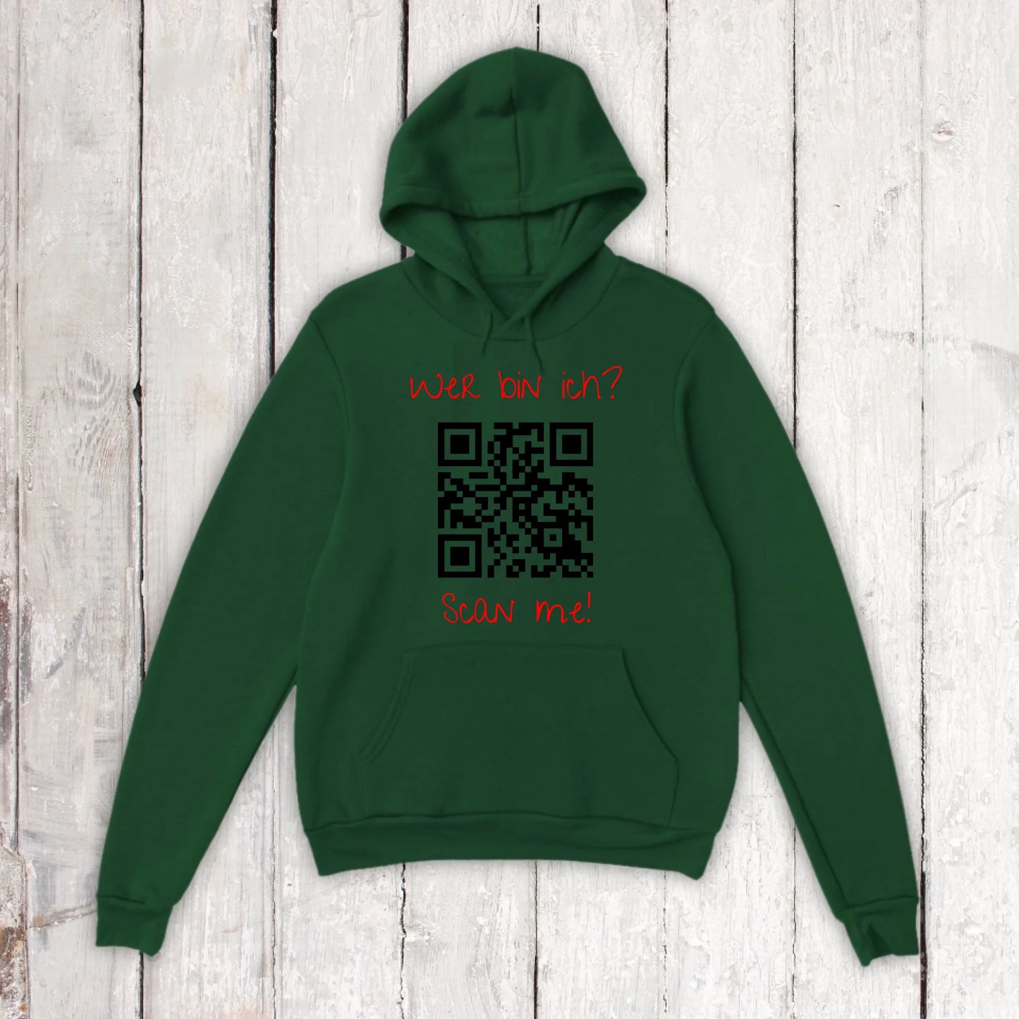 dein QR-Code | Strichcode mit Text - individueller Code Hoodie