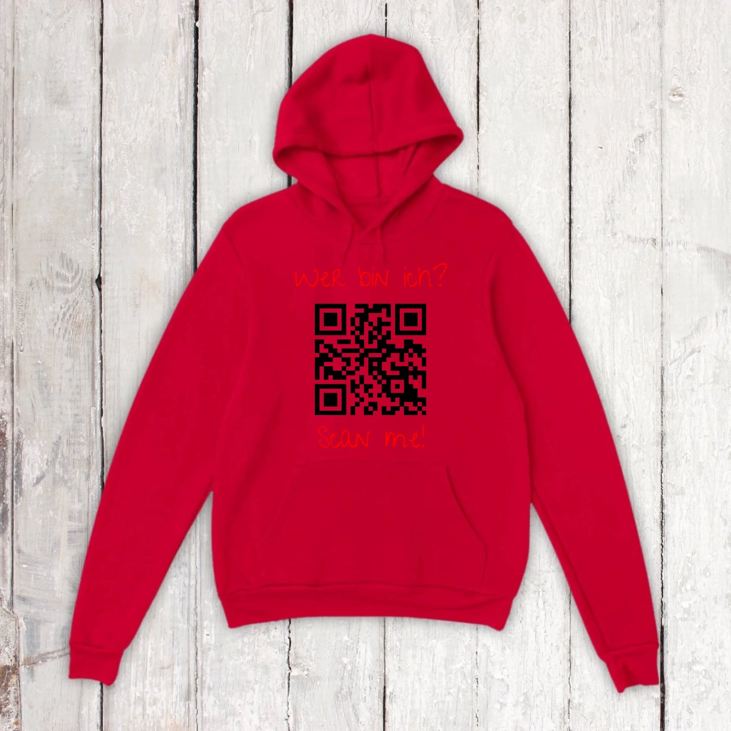 dein QR-Code | Strichcode mit Text - individueller Code Hoodie