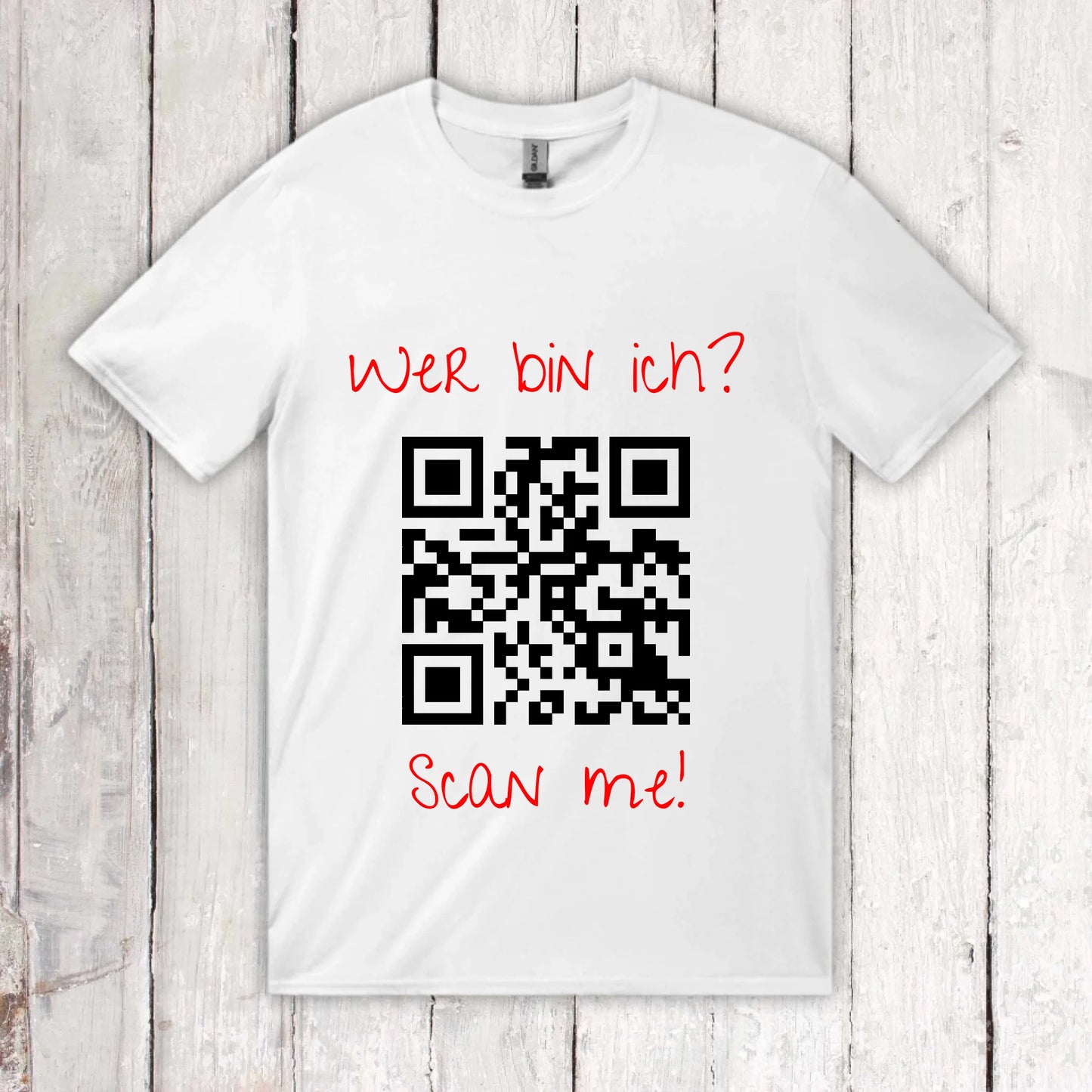 dein QR-Code | Strichcode mit Text - individuelles T-Shirt | Personalize Palace