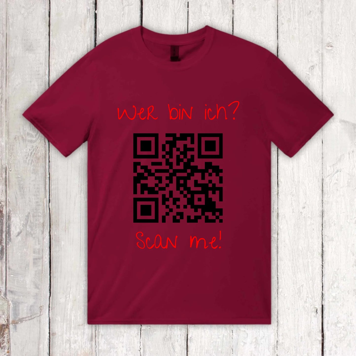 dein QR-Code | Strichcode mit Text - individuelles T-Shirt | Personalize Palace