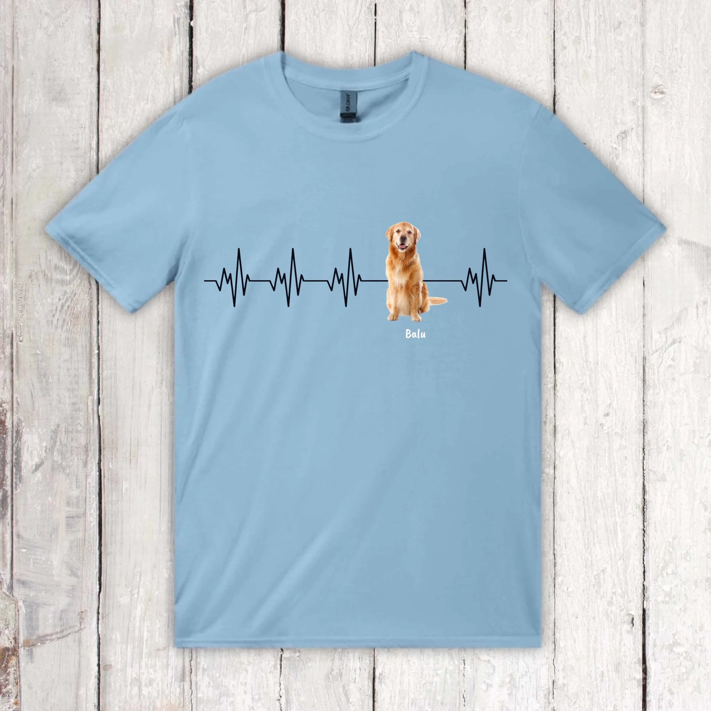 Herzschlag mit Foto - Individuelles T-Shirt (2)