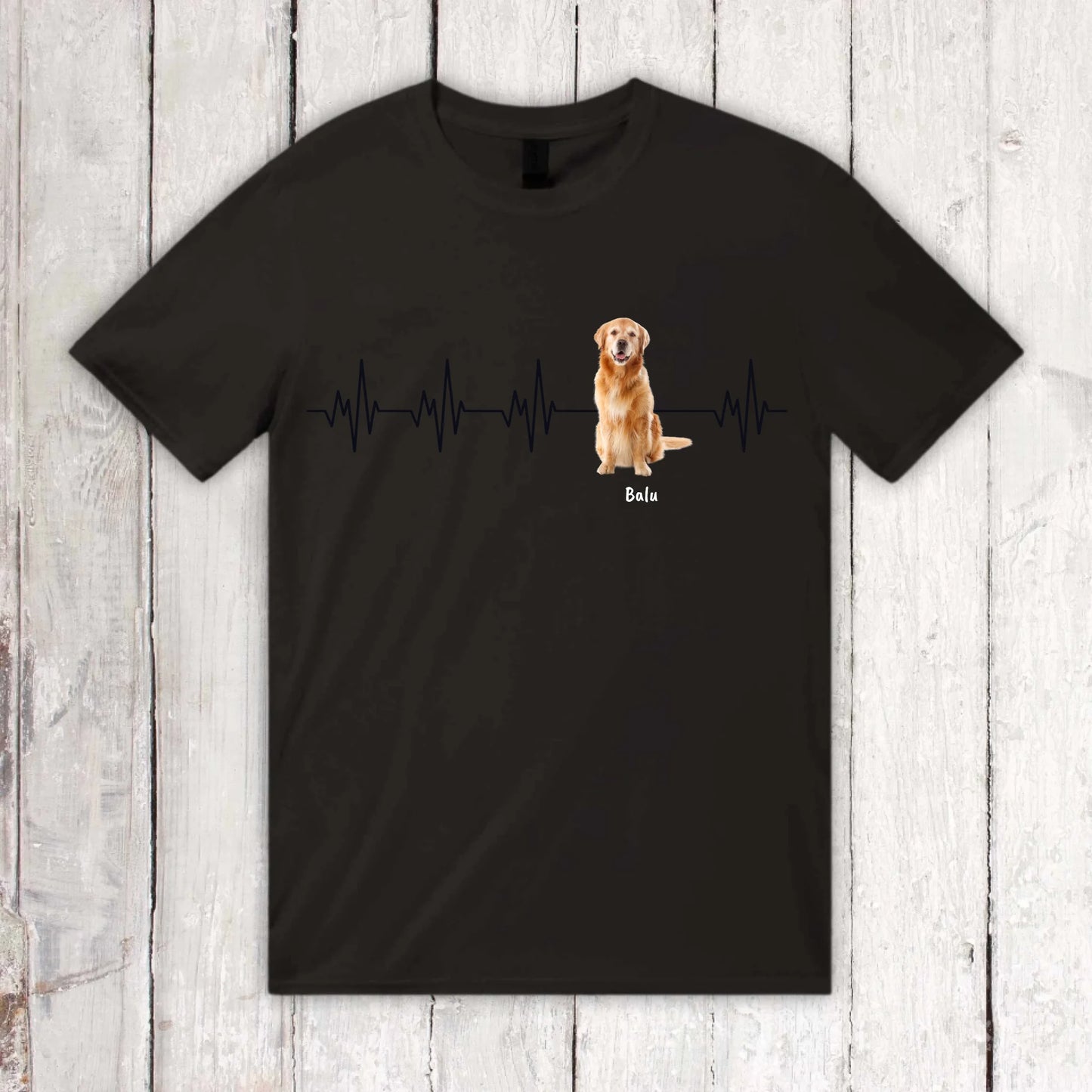 Herzschlag mit Foto - Individuelles T-Shirt (2)