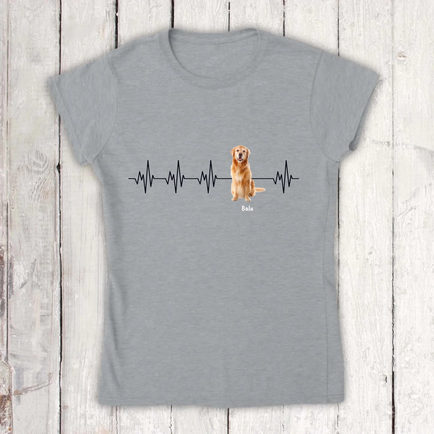 Herzschlag mit Foto - Individuelles T-Shirt (2)