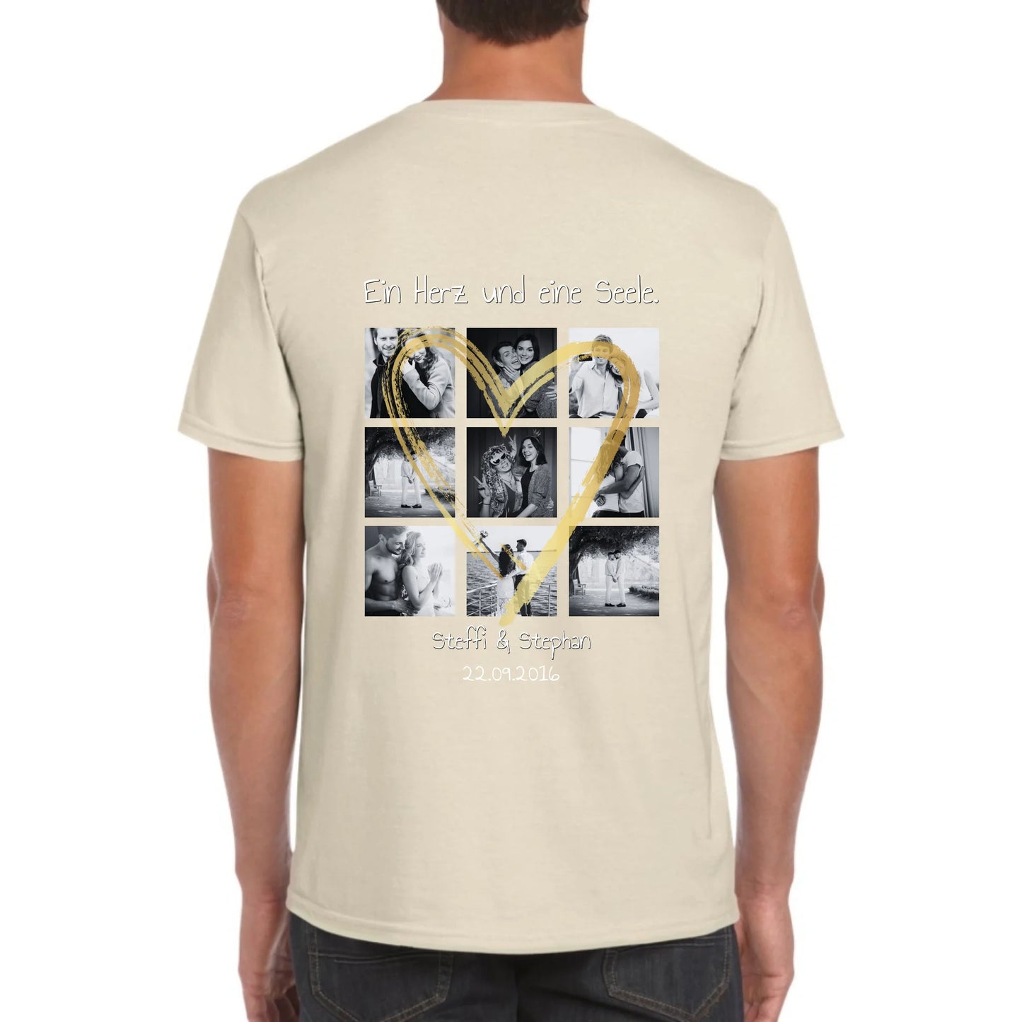 Foto Collage mit 9 Fotos und Text - individuelles T-Shirt