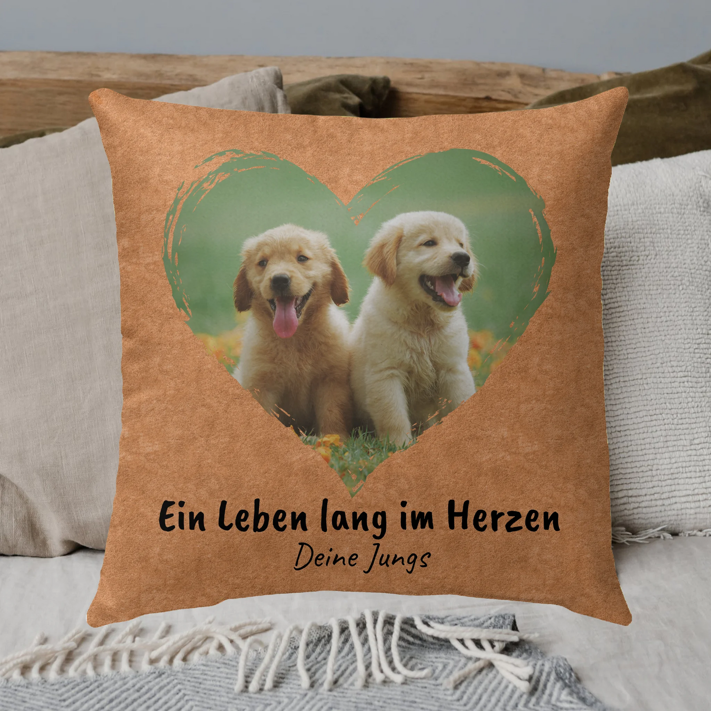 Katzenkissen "Drück mich" - individuelles Premium Fotokissen