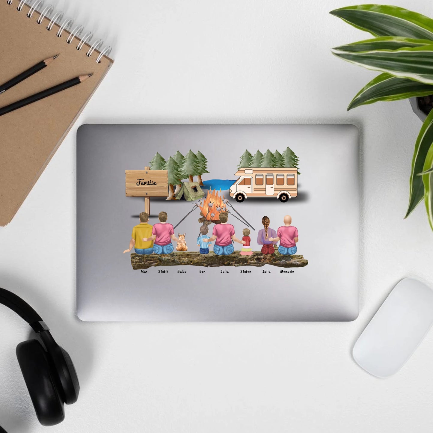 Camping Familie Aufkleber - individueller Sticker oder Autoaufkleber