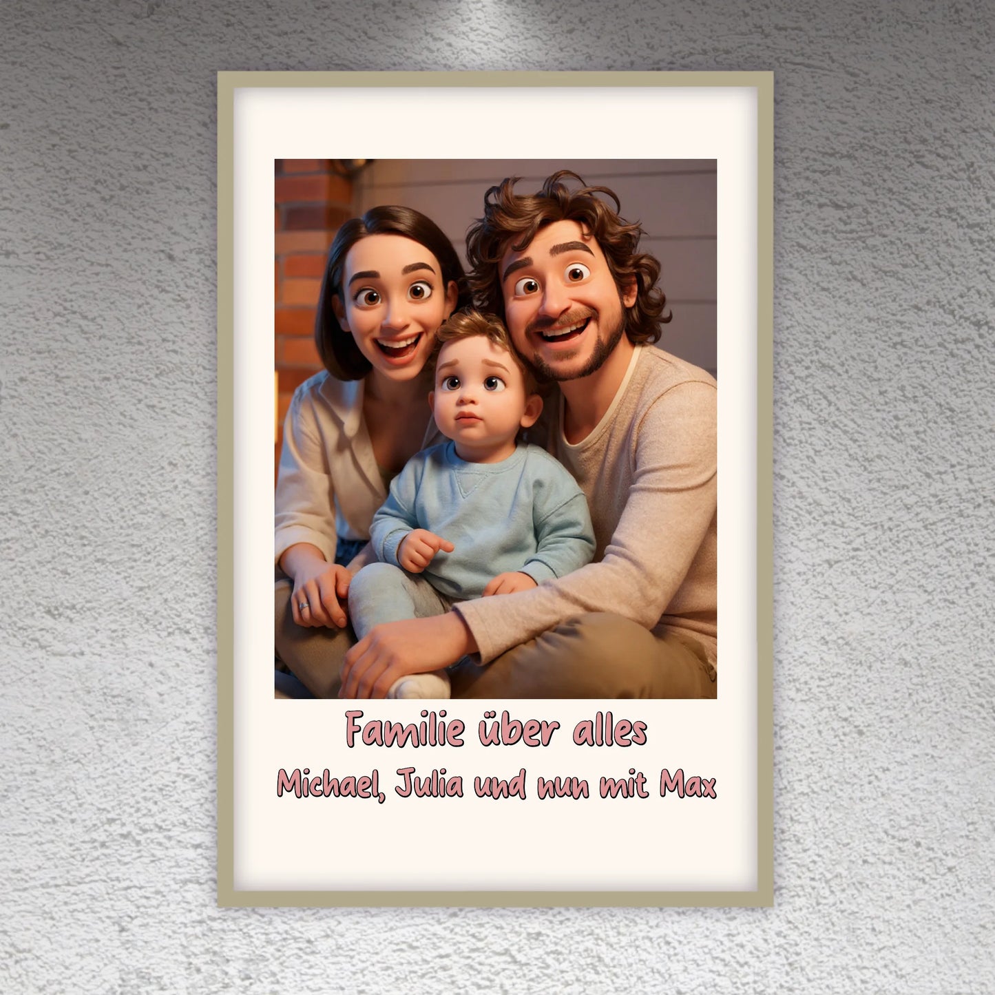 3D Cartoon Portrait – erstellt aus deinem Foto - individuelles Poster mit Galerierahmen