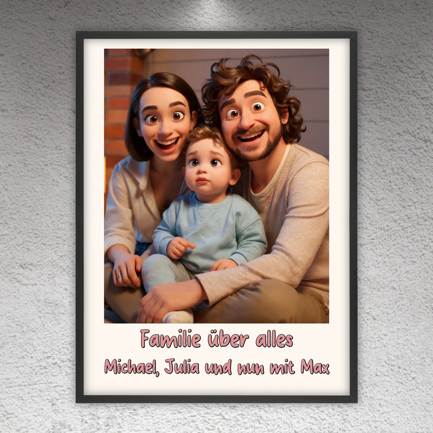 3D Cartoon Portrait – erstellt aus deinem Foto - individuelles Poster mit Galerierahmen