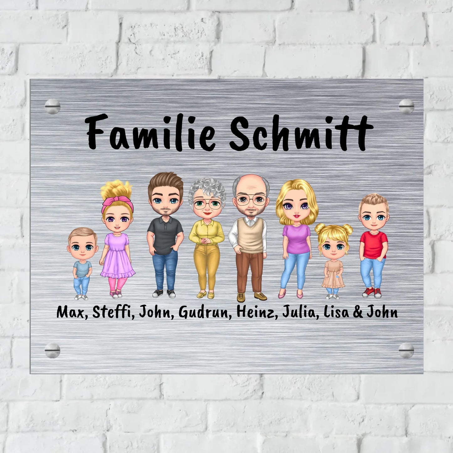 Aluminium Schild für Innen und Außen mit Löchern zur Befestigung