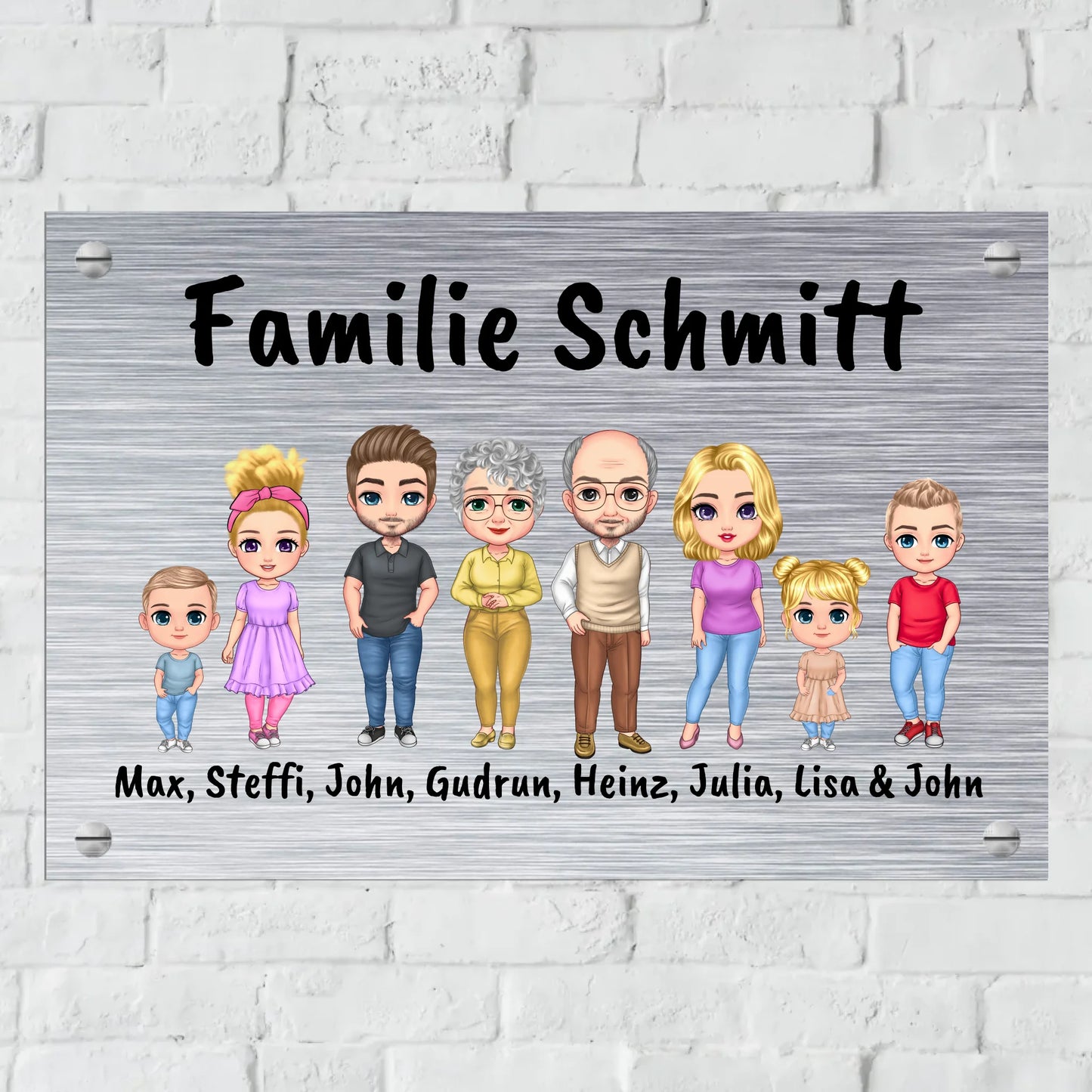 Aluminium Schild für Innen und Außen mit Löchern zur Befestigung