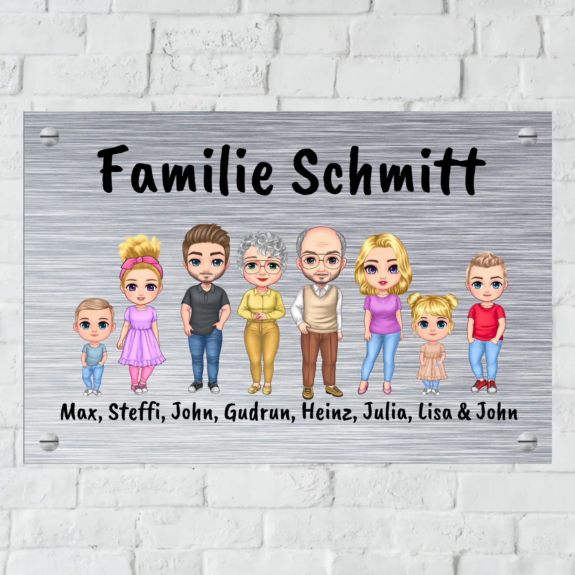 Aluminium Schild für Innen und Außen mit Löchern zur Befestigung