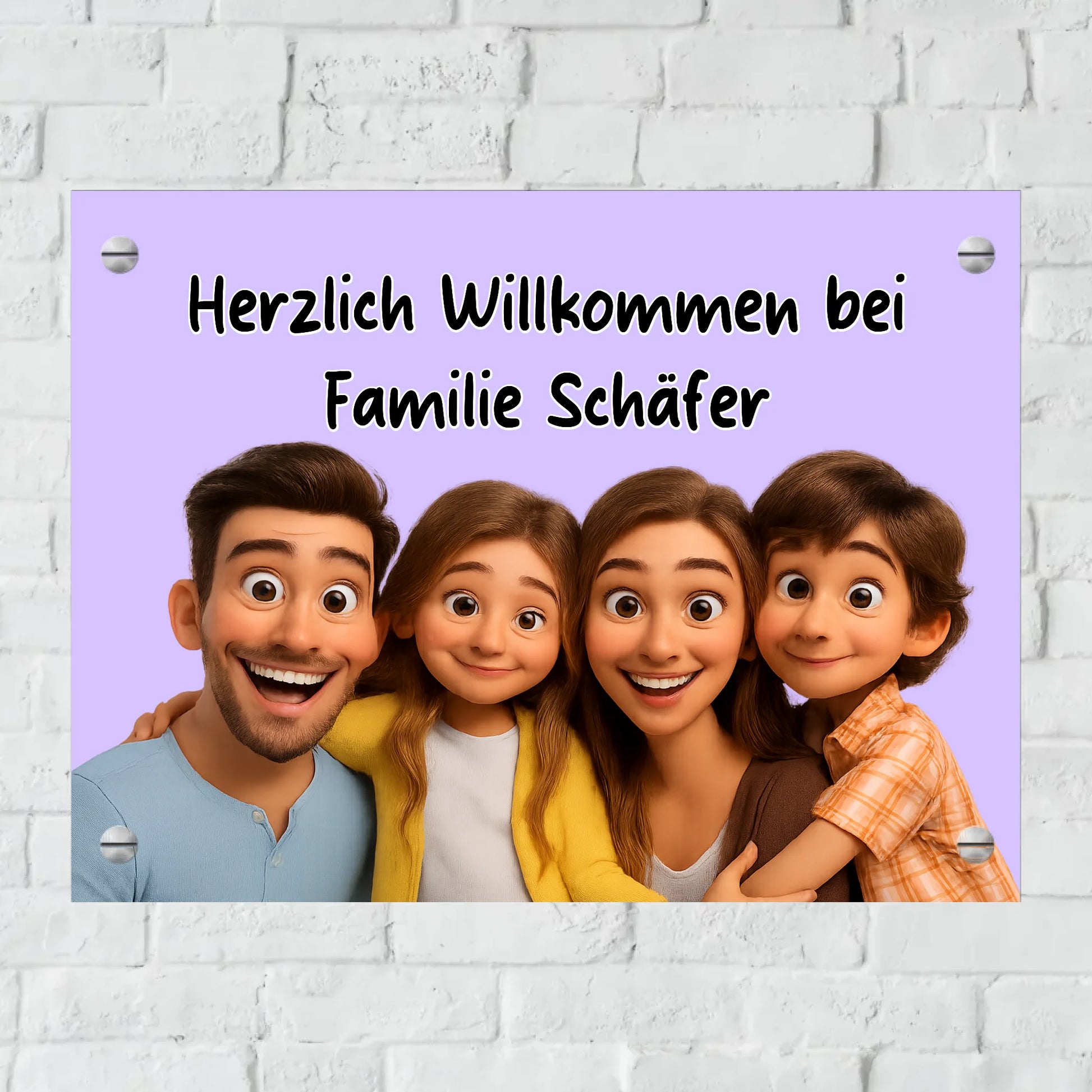 Aluminium Schild für Innen und Außen mit Löchern zur Befestigung