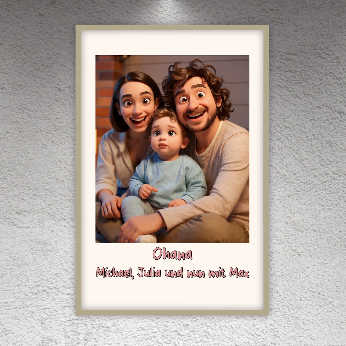 Familien Foto in Cartoon und Zeichentrick - individuelles Leinwand