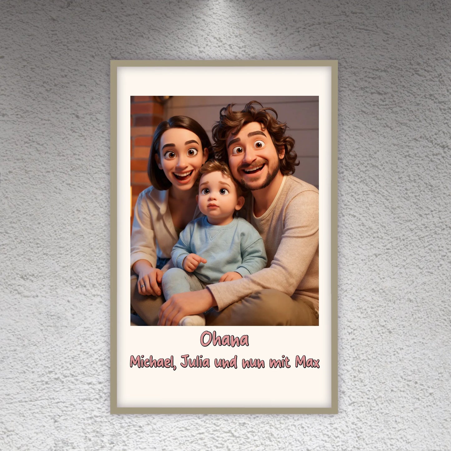 Familien Foto in Cartoon und Zeichentrick - individuelles Leinwand