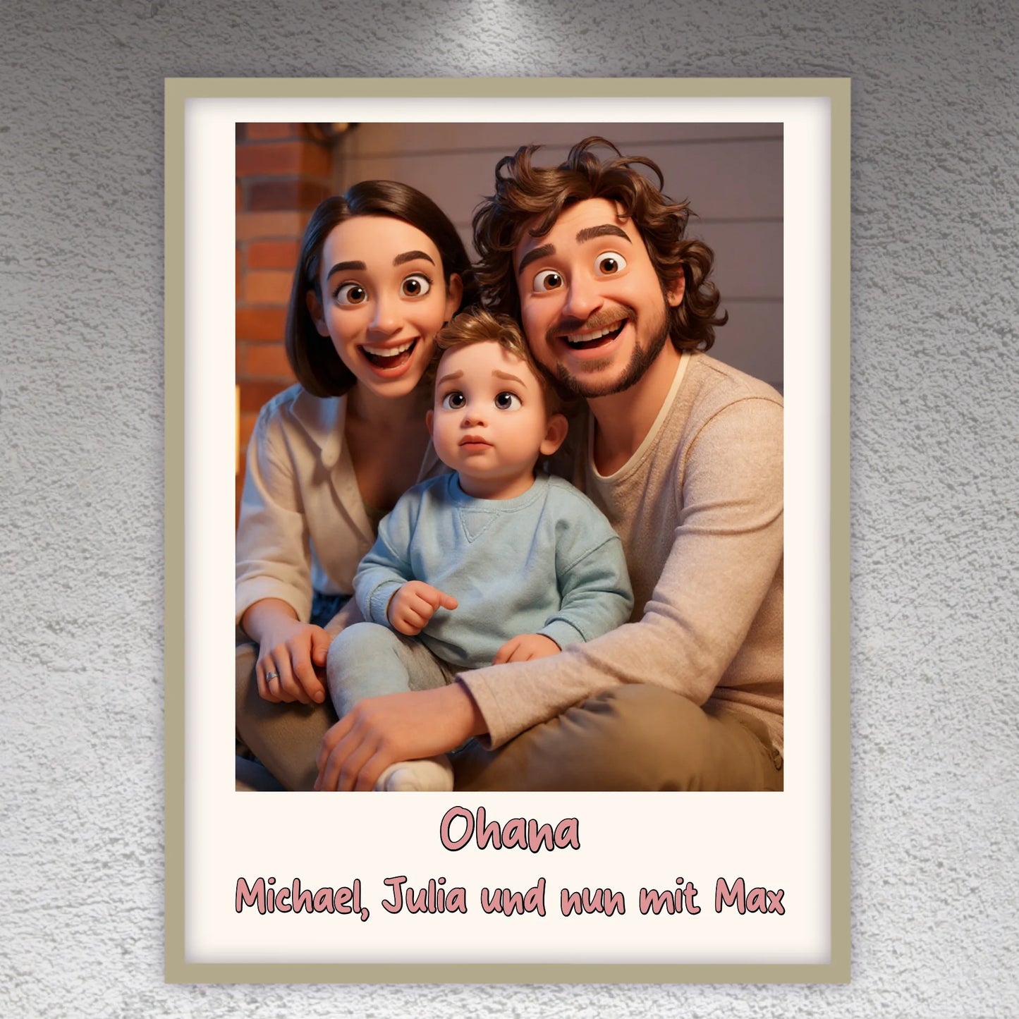 Familien Foto in Cartoon und Zeichentrick - individuelles Leinwand