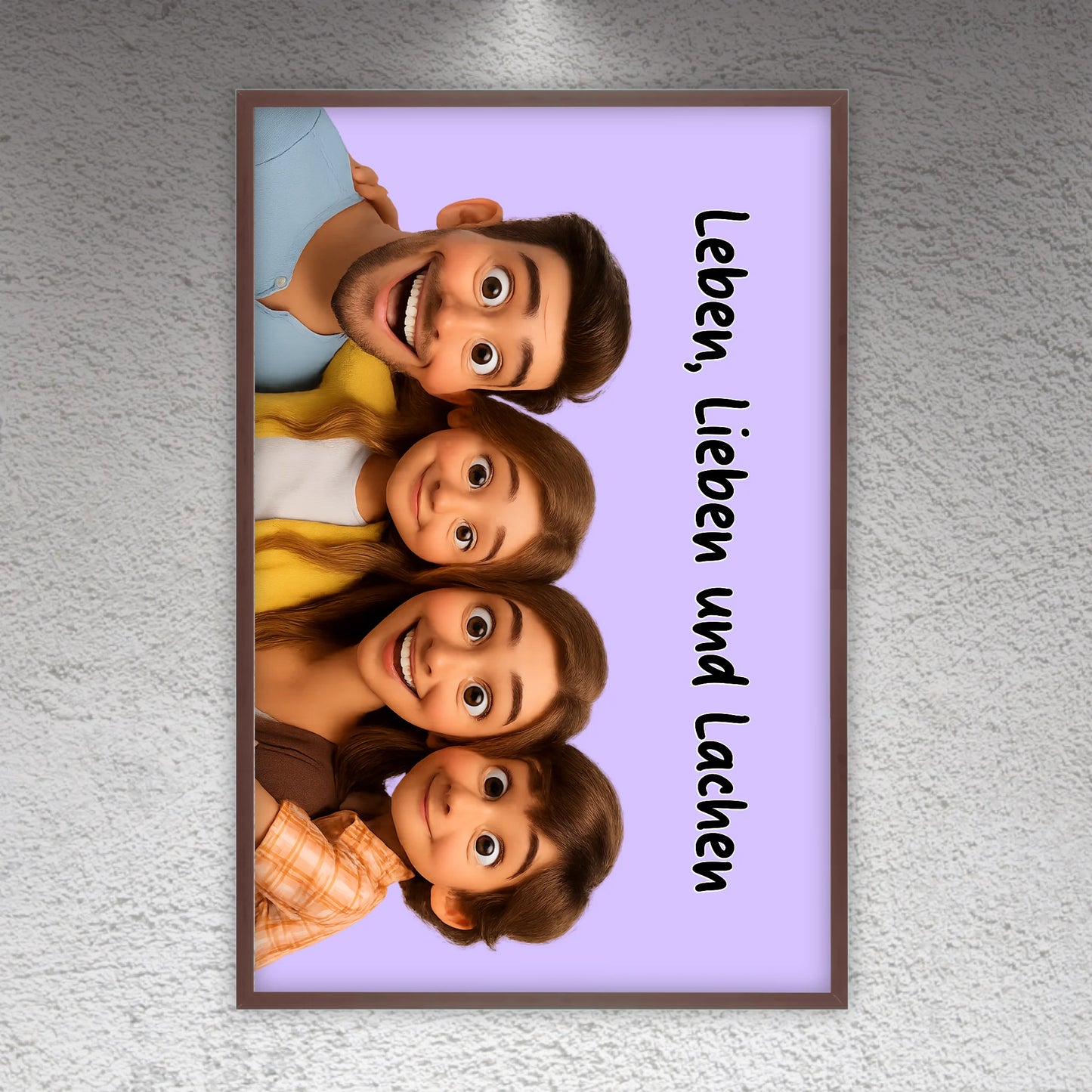 Familien Foto in Cartoon und Zeichentrick - individuelles Leinwand