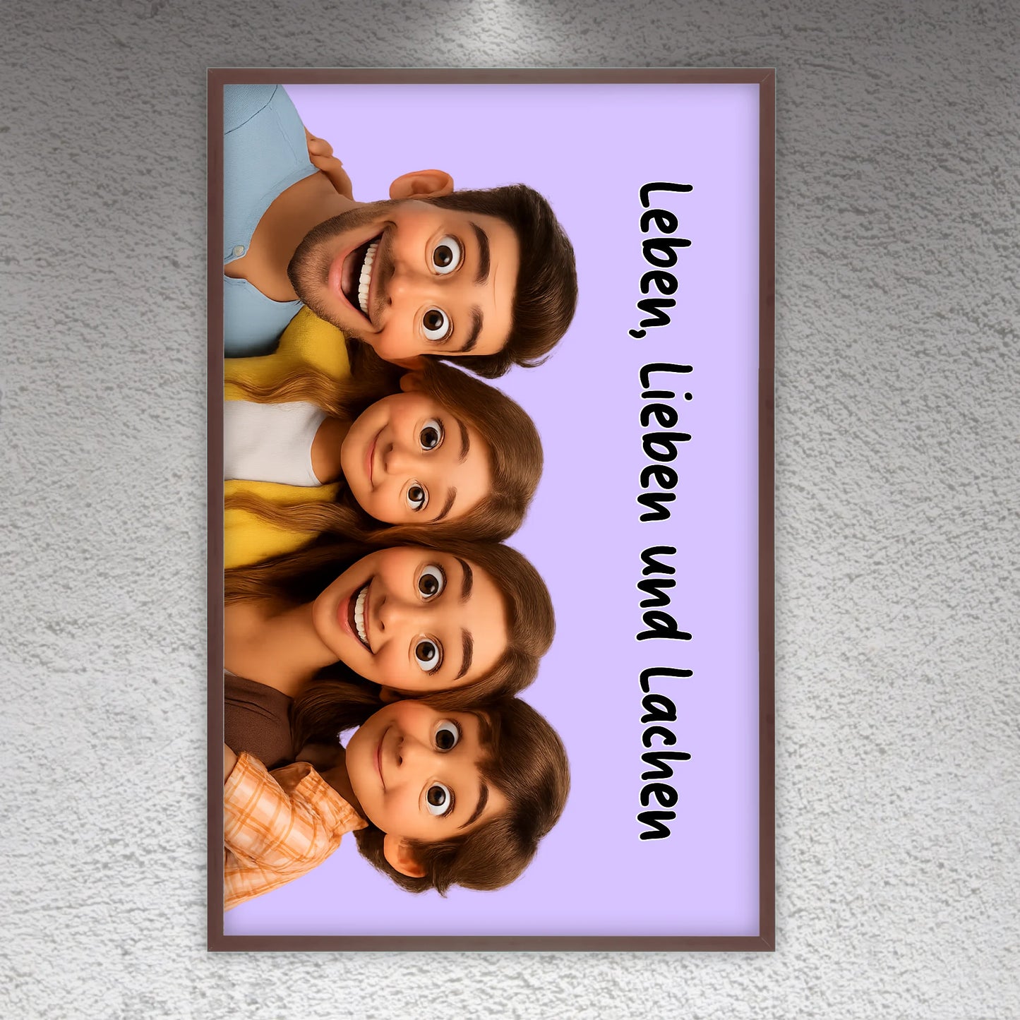 Familien Foto in Cartoon und Zeichentrick - individuelles Leinwand
