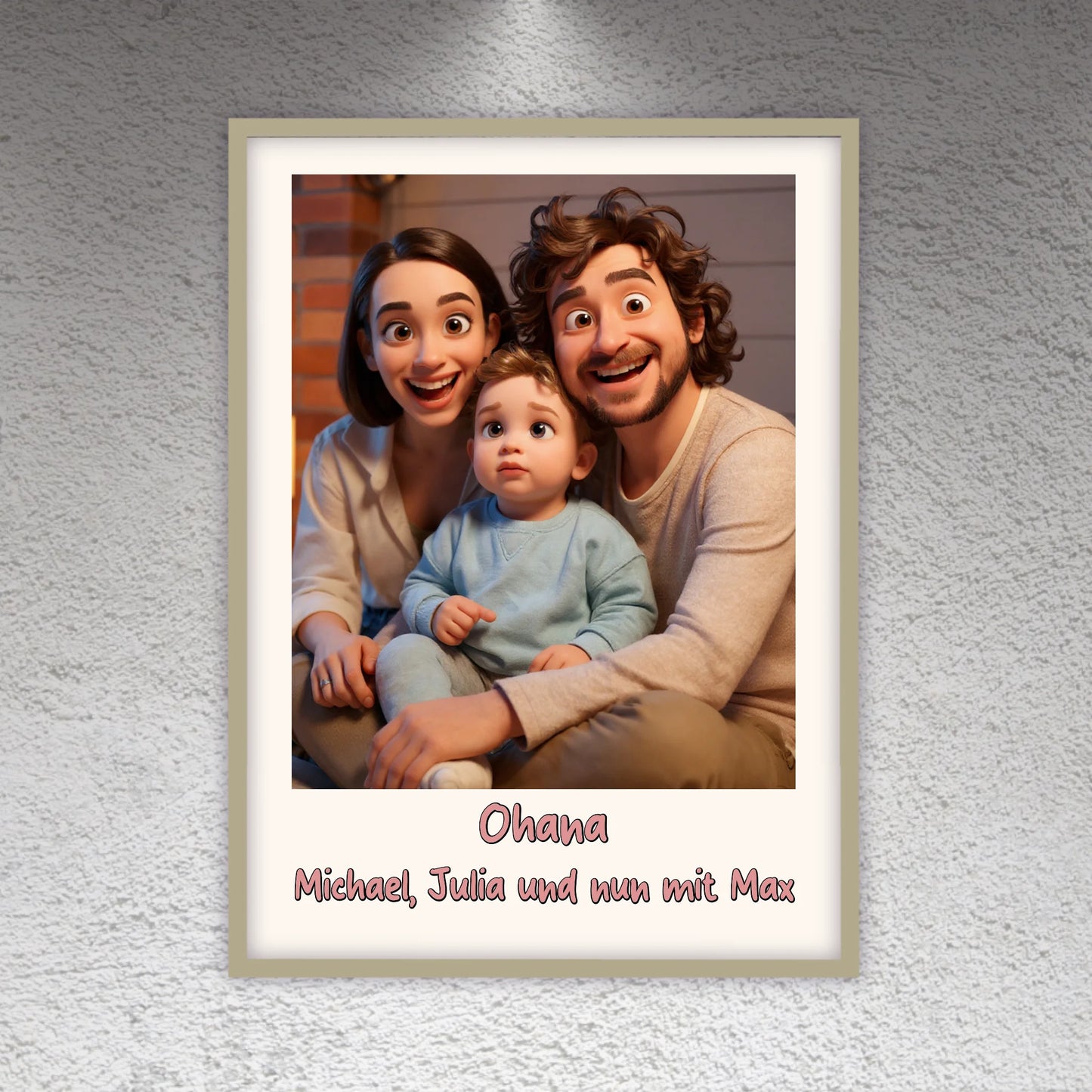 Familien Foto in Cartoon und Zeichentrick - individuelles Leinwand