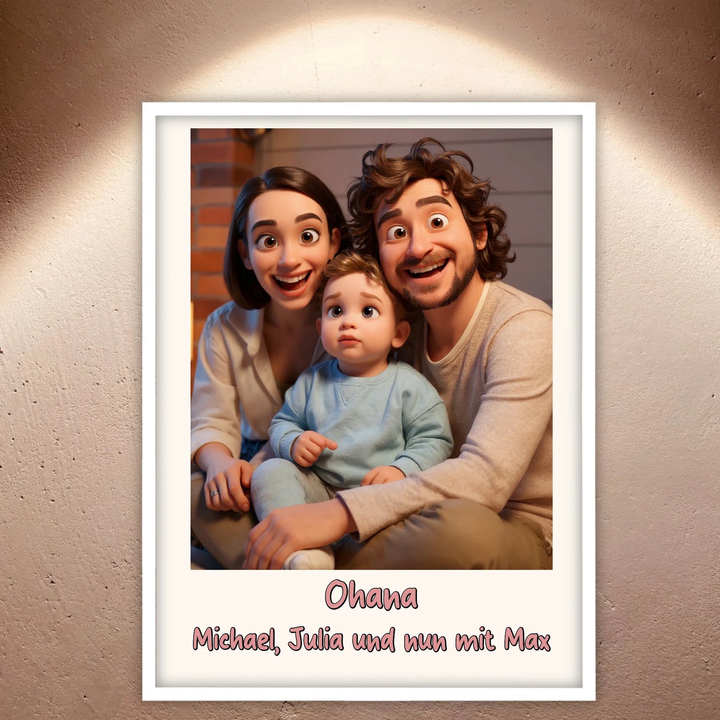 Familien Foto in Cartoon und Zeichentrick - individuelles Leinwand