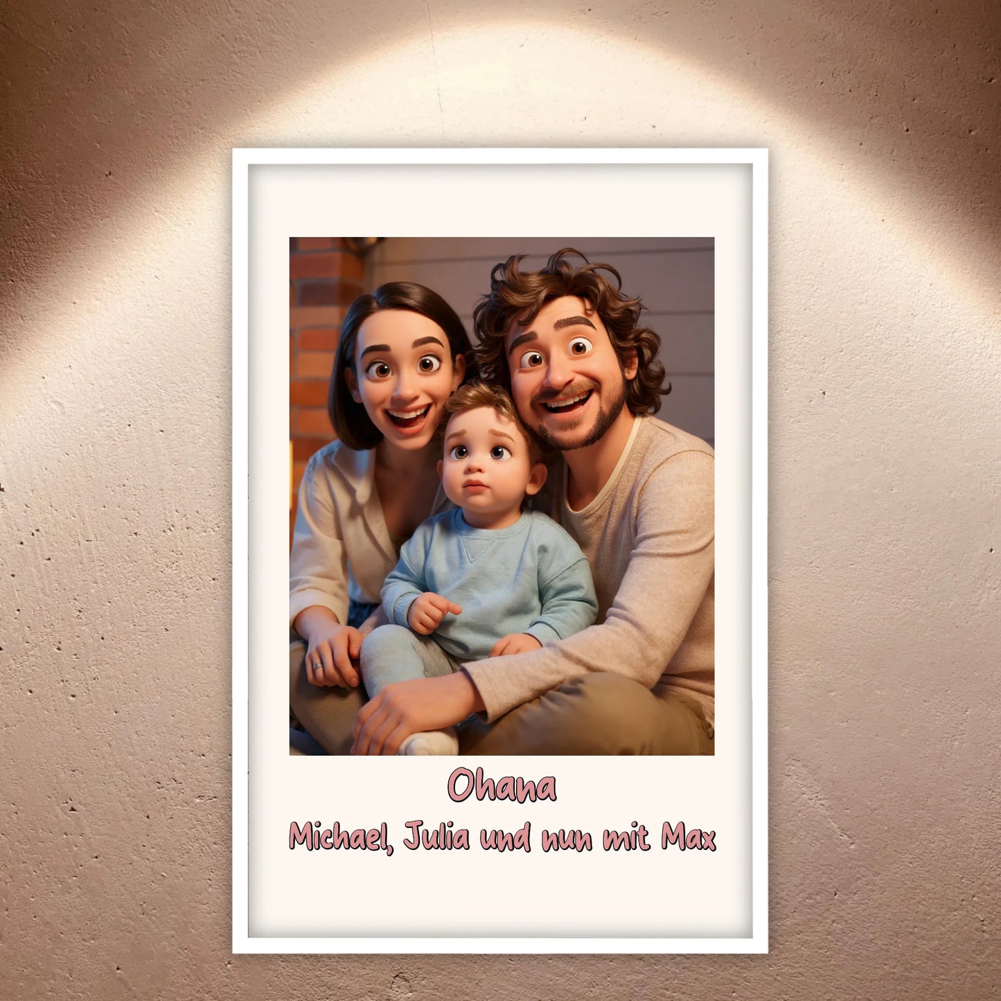 Familien Foto in Cartoon und Zeichentrick - individuelles Leinwand