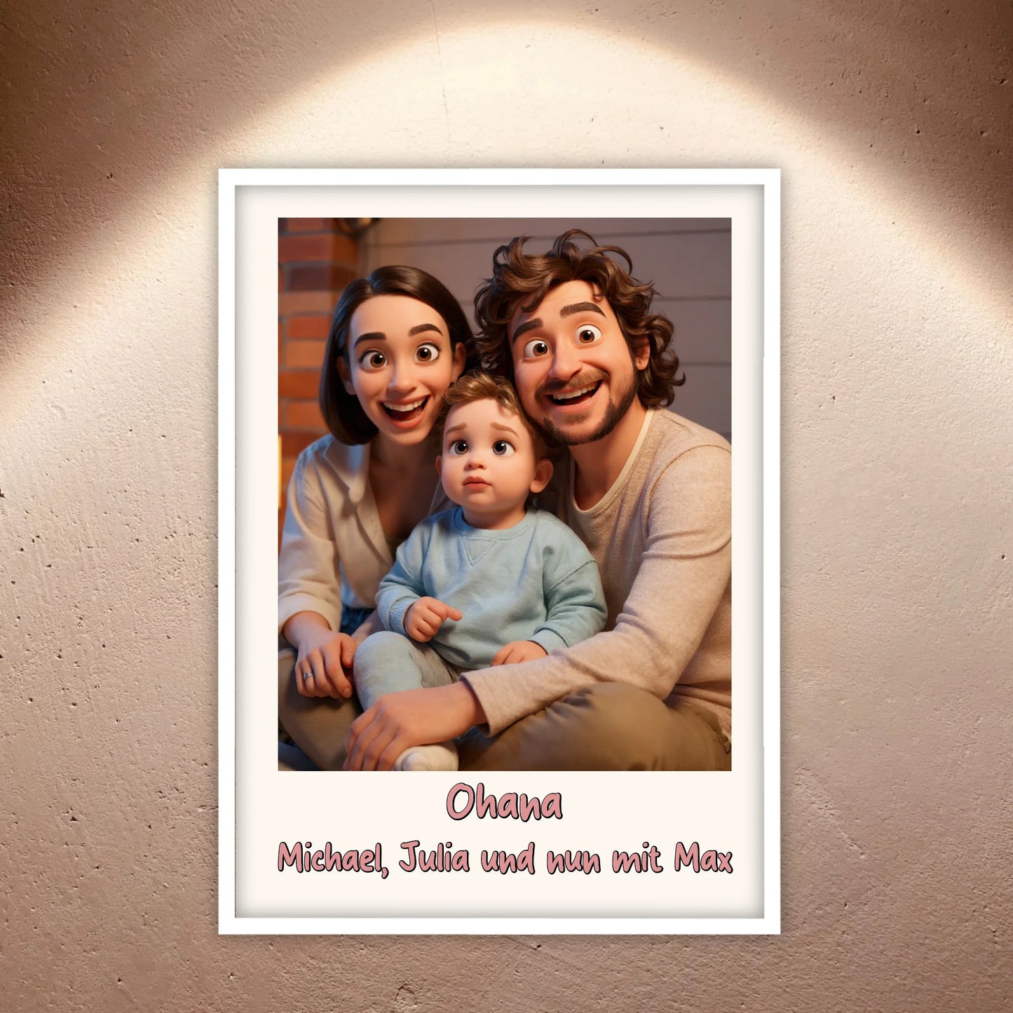 Familien Foto in Cartoon und Zeichentrick - individuelles Leinwand