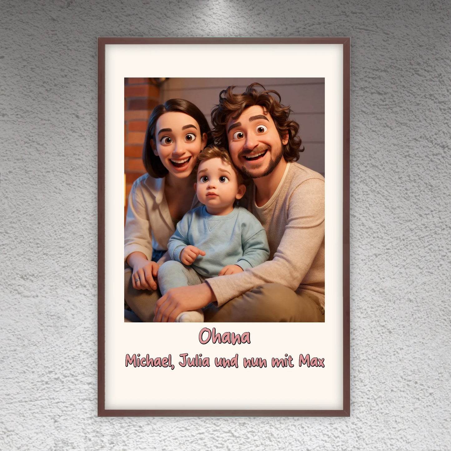 Familien Foto in Cartoon und Zeichentrick - individuelles Leinwand