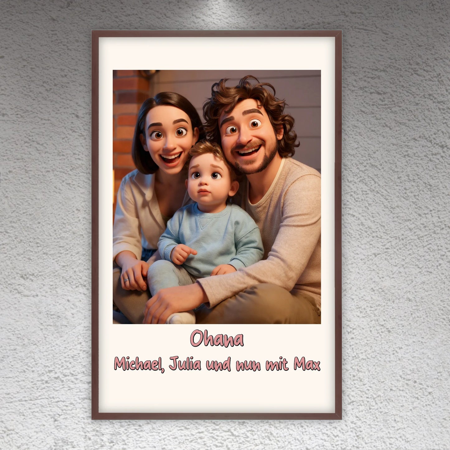 Familien Foto in Cartoon und Zeichentrick - individuelles Leinwand