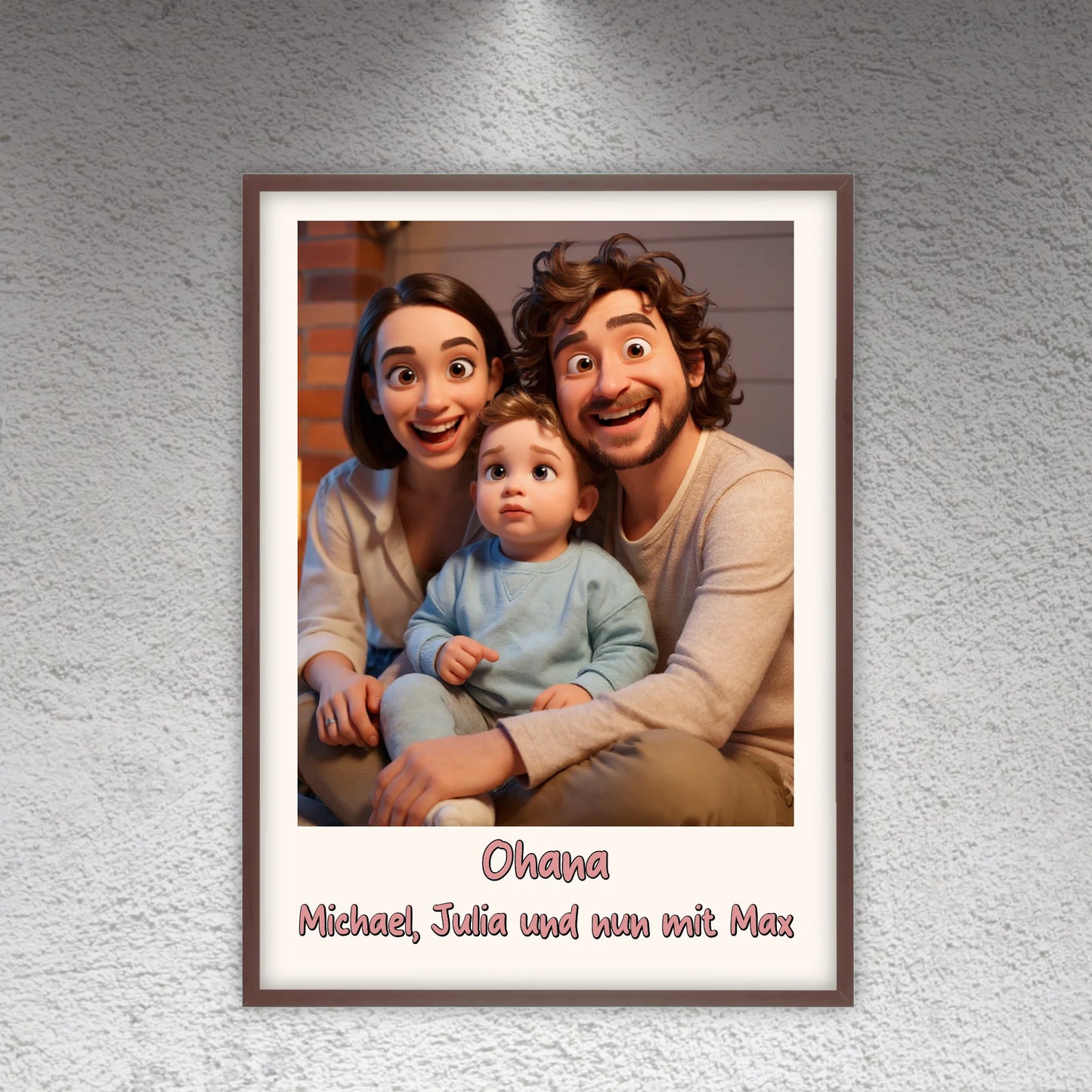 Familien Foto in Cartoon und Zeichentrick - individuelles Leinwand
