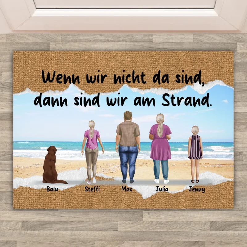 Familie mit bis zu 8 Personen inkl. Haustieren - individuelle Familien-Fußmatte