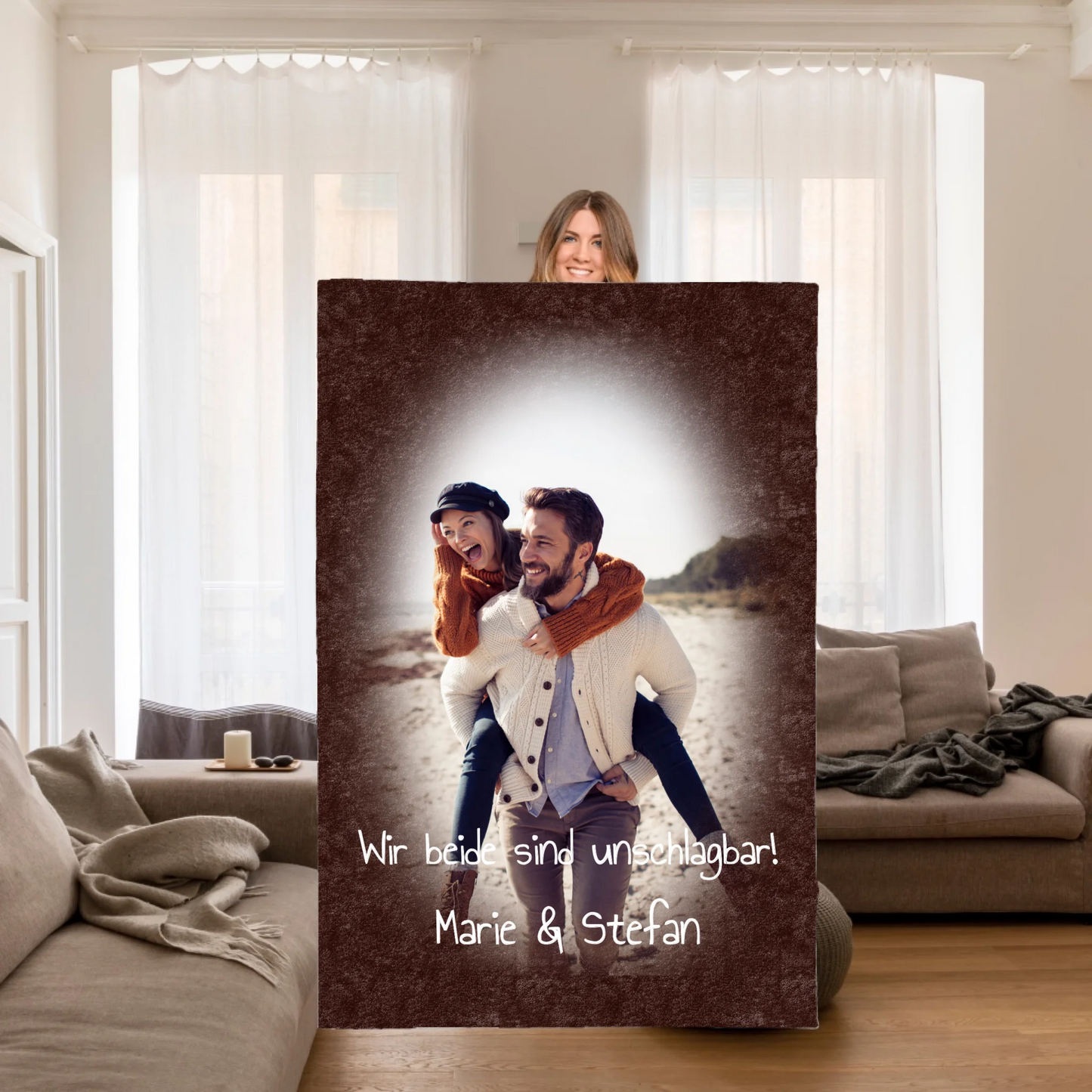 Paardecke mit Foto und Text - personalisierbare Decke