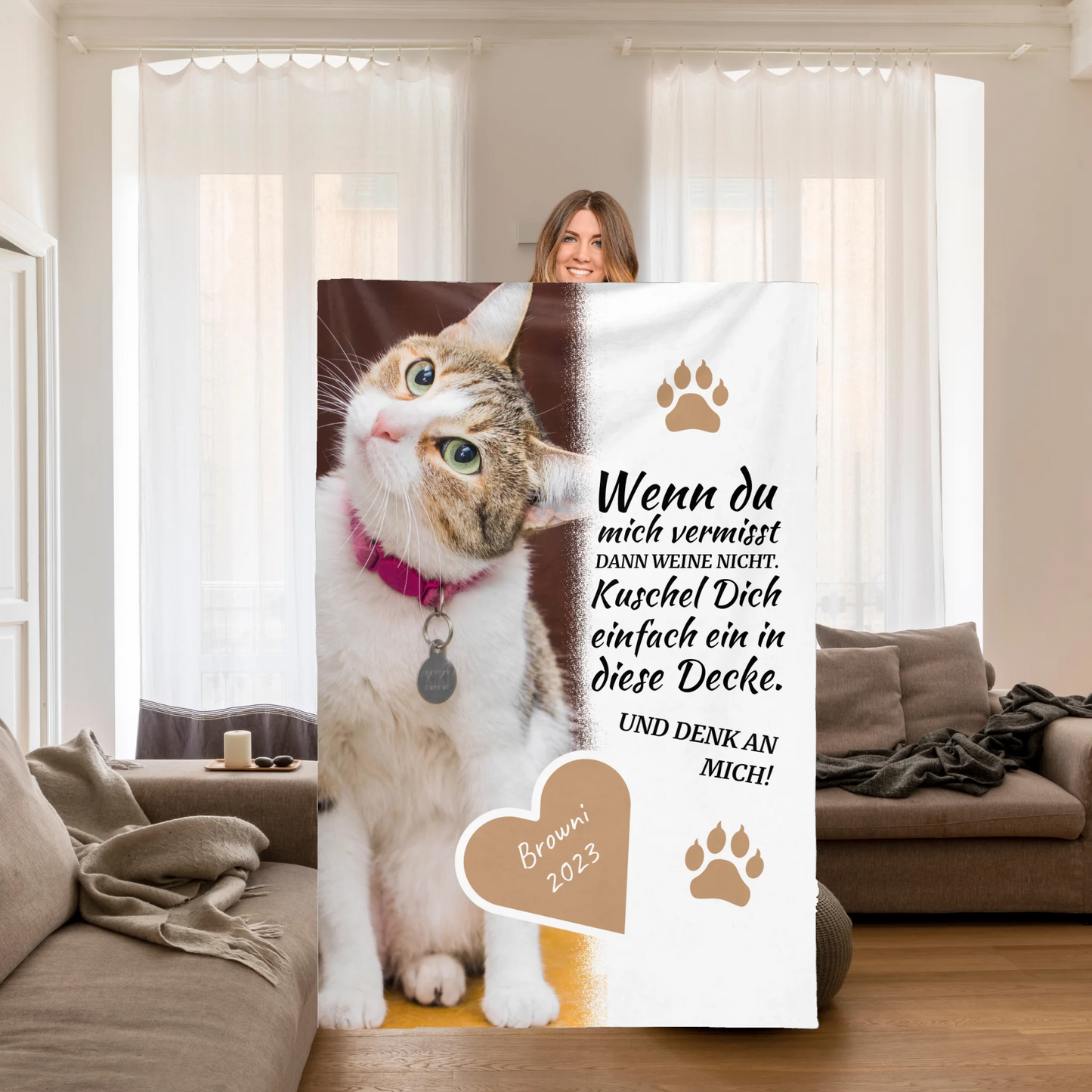 Katzendecke | Wenn du mich vermisst - Individuelle Fotodecke