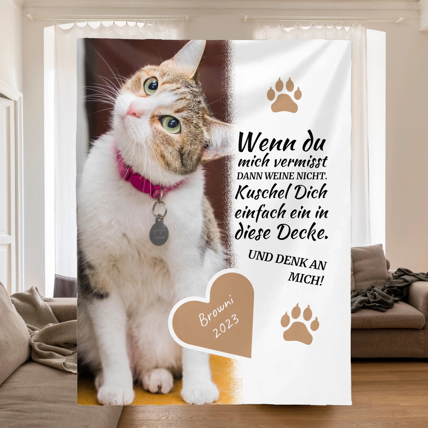 Katzendecke | Wenn du mich vermisst - Individuelle Fotodecke