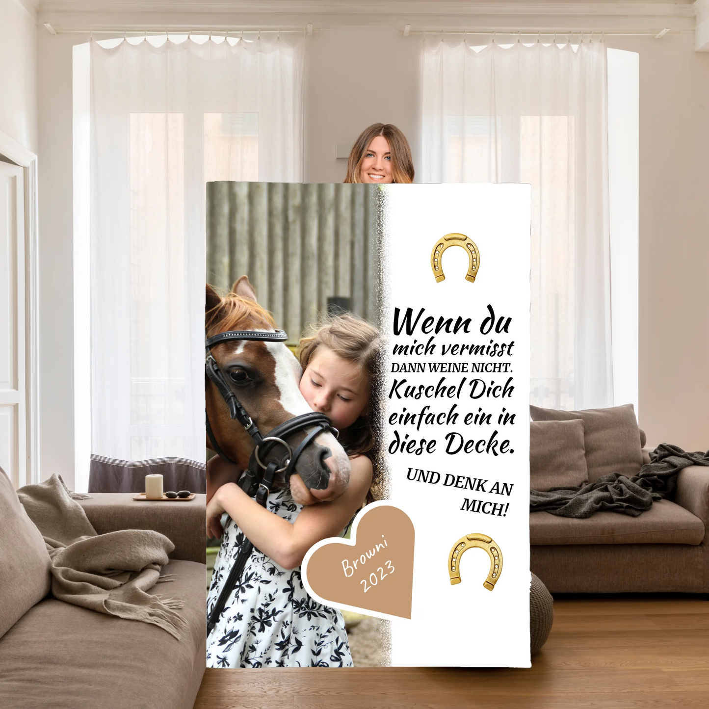 Drück mich - individuelle Pferde-Fotodecke