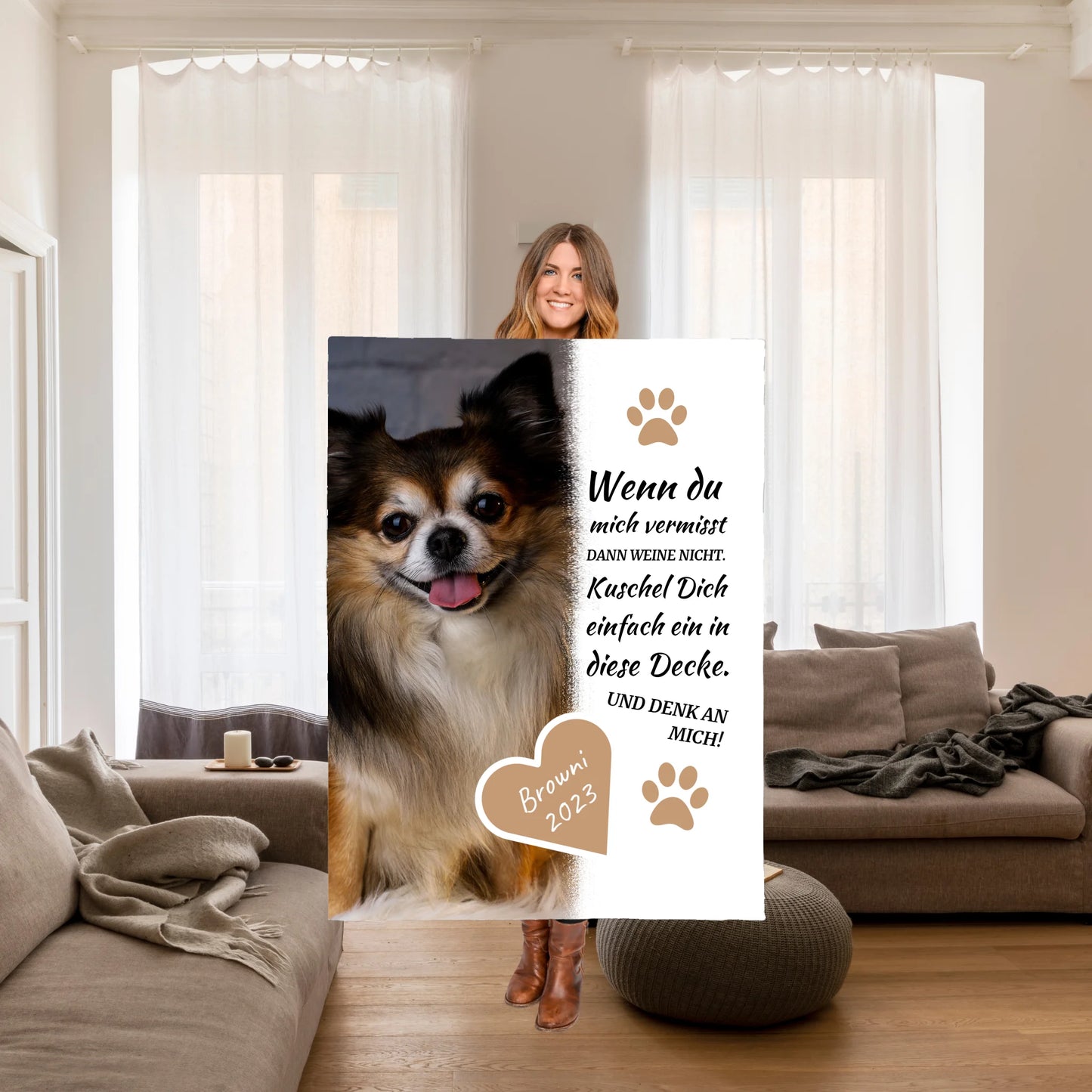 Fotoherz Decke mit deinen Fotos - Individuelle Kuscheldecke