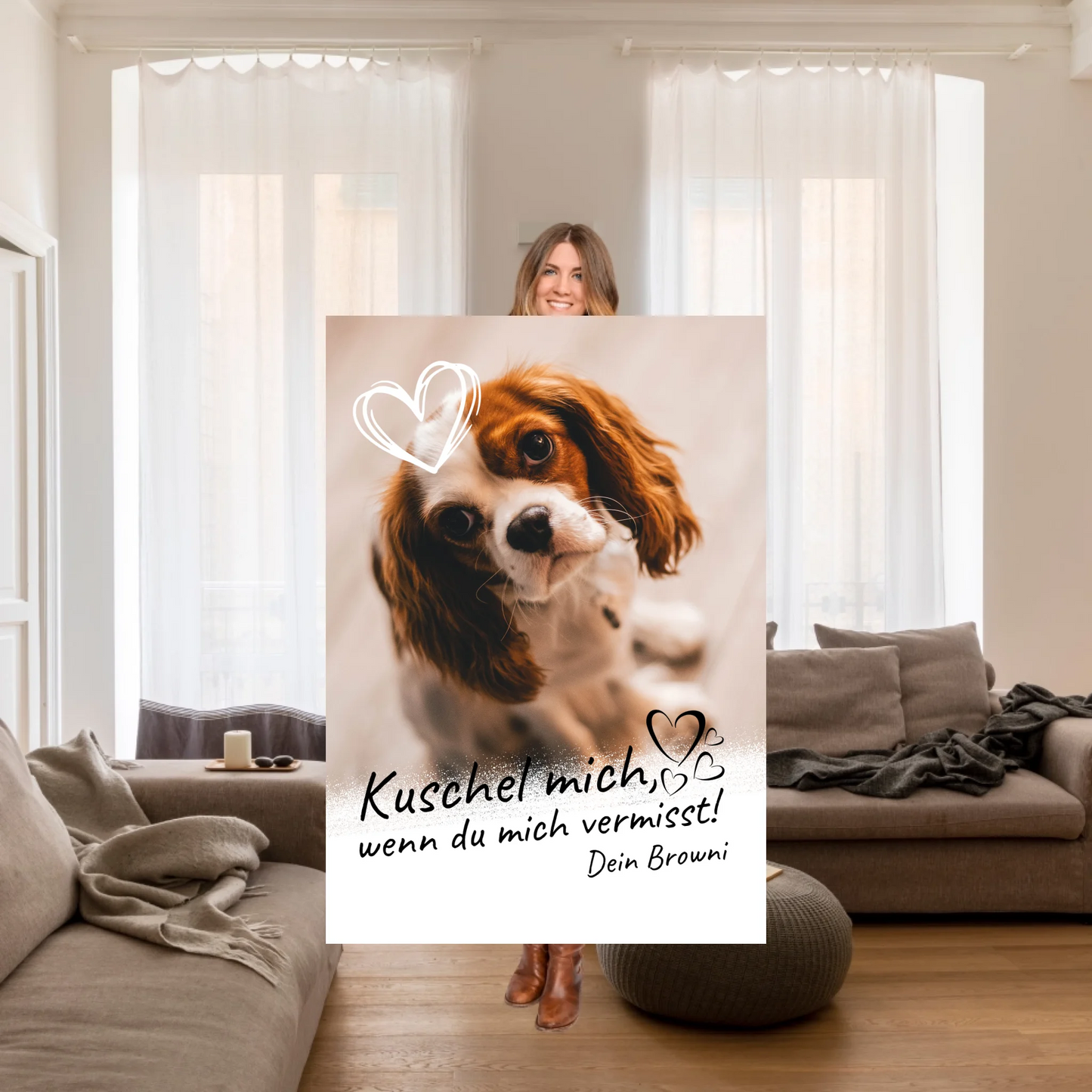 Fotoherz Decke mit deinen Fotos - Individuelle Kuscheldecke