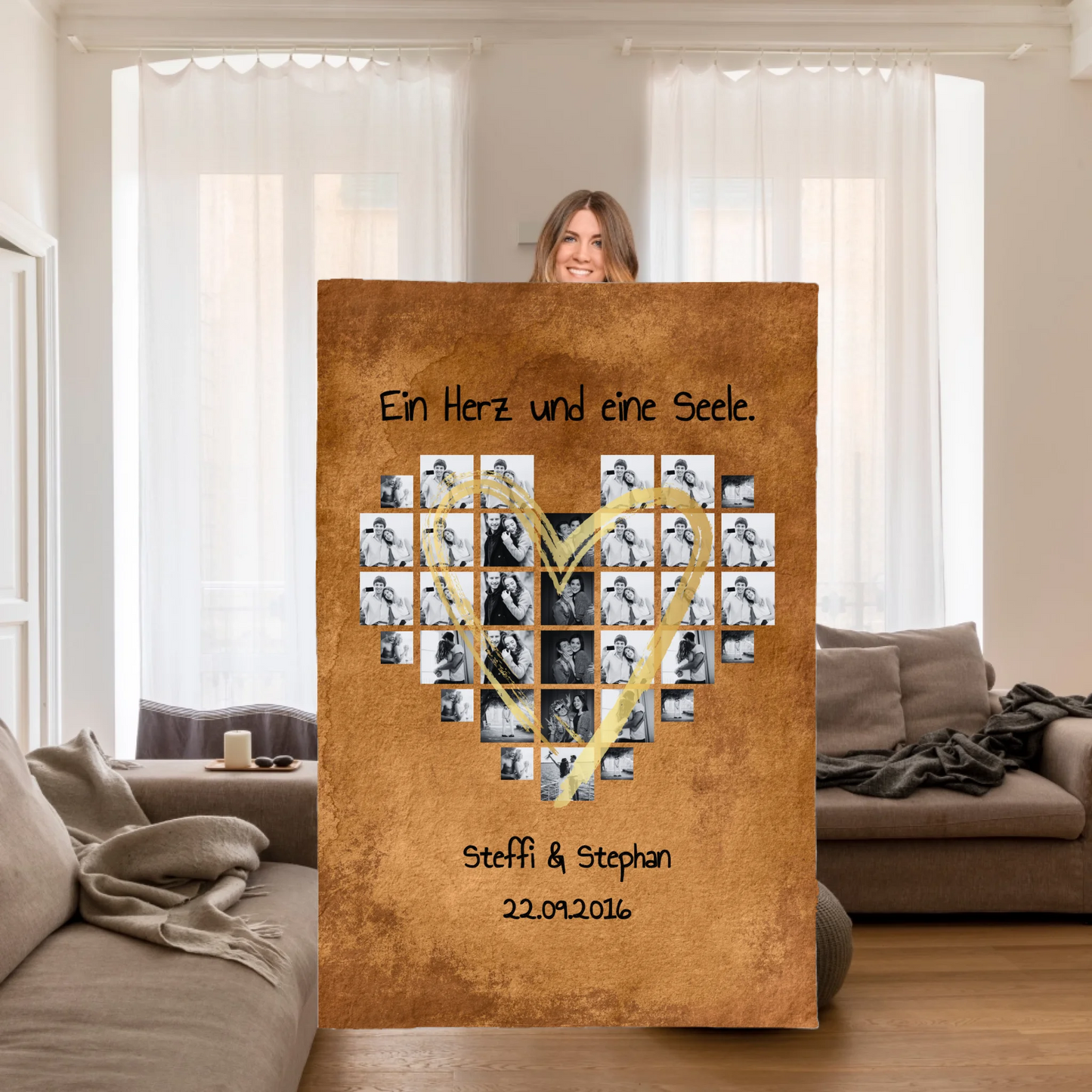 Fotoherz mit euren Fotos - Premium Kuscheldecke