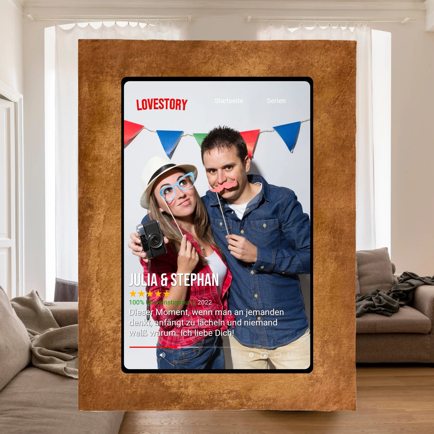 Fotoherz mit euren Fotos - Premium Kuscheldecke