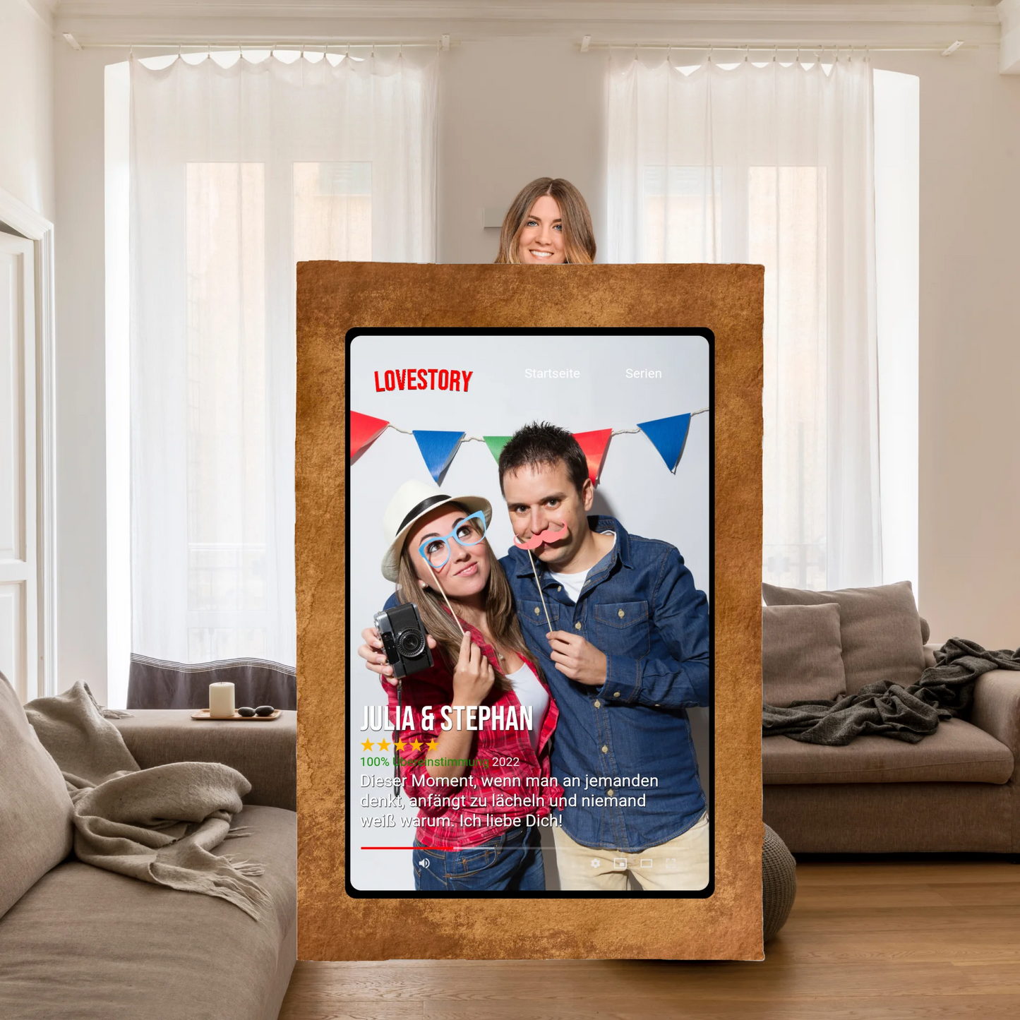 Fotoherz mit euren Fotos - Premium Kuscheldecke