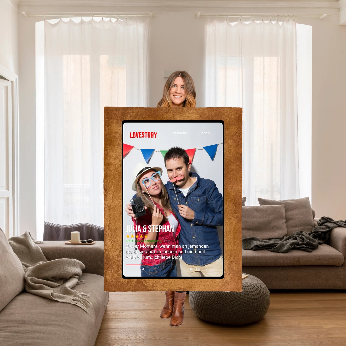 Fotoherz mit euren Fotos - Premium Kuscheldecke