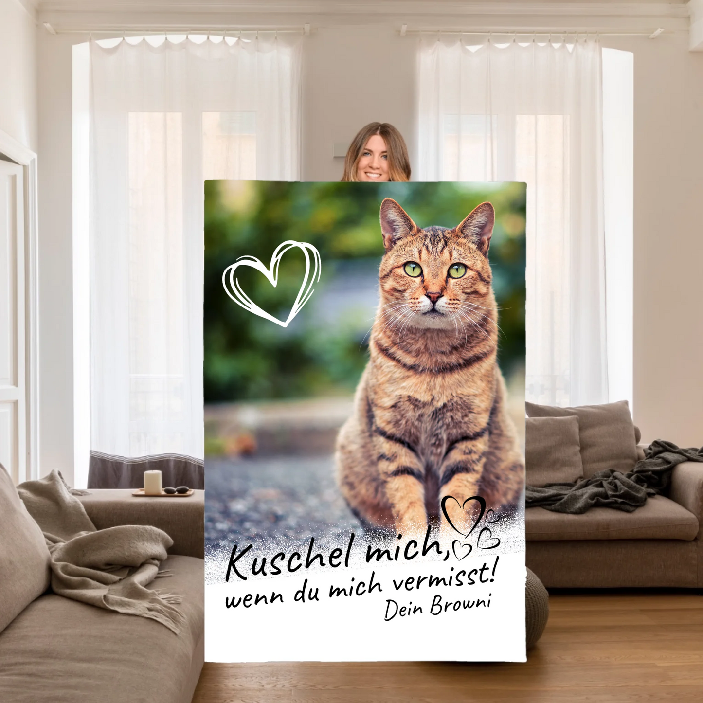 "Wir regieren das Sofa" - individuelles Premium Katzenkissen