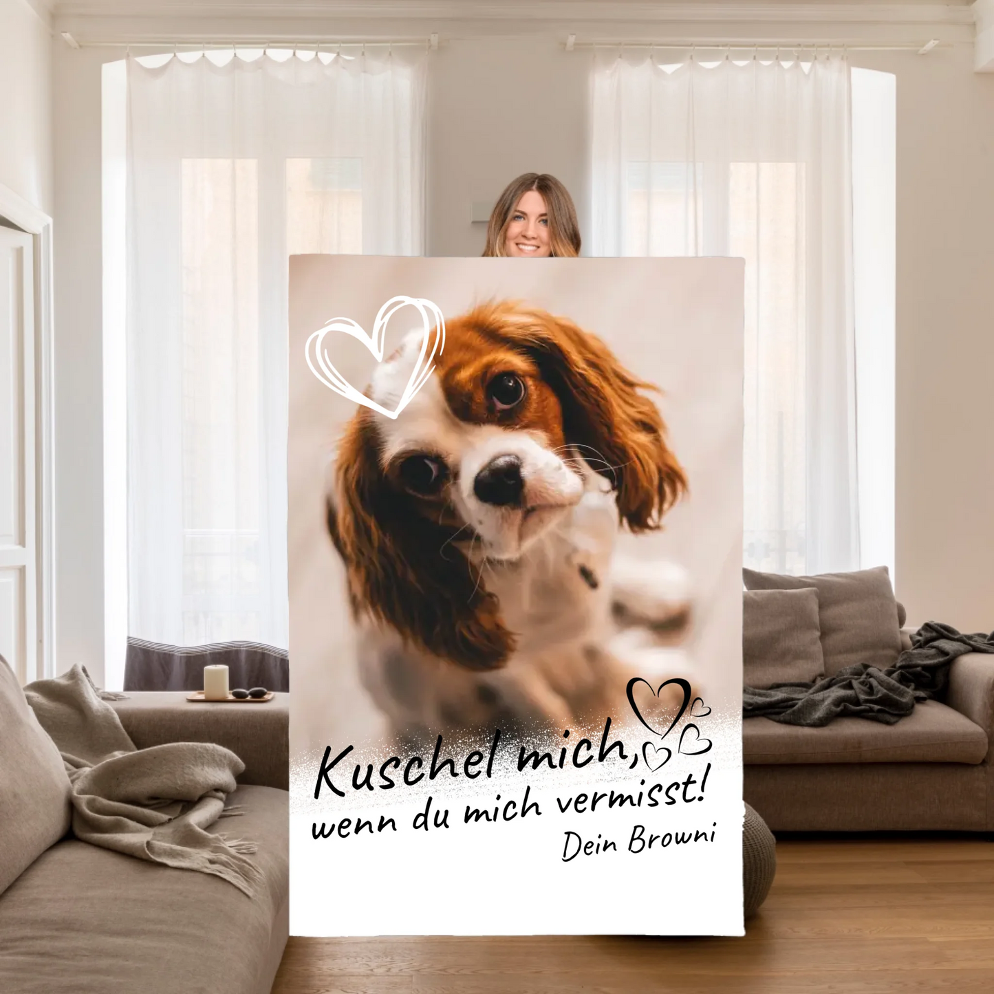 Drück mich, wenn du mich vermisst- individuelles Premium Fotokissen
