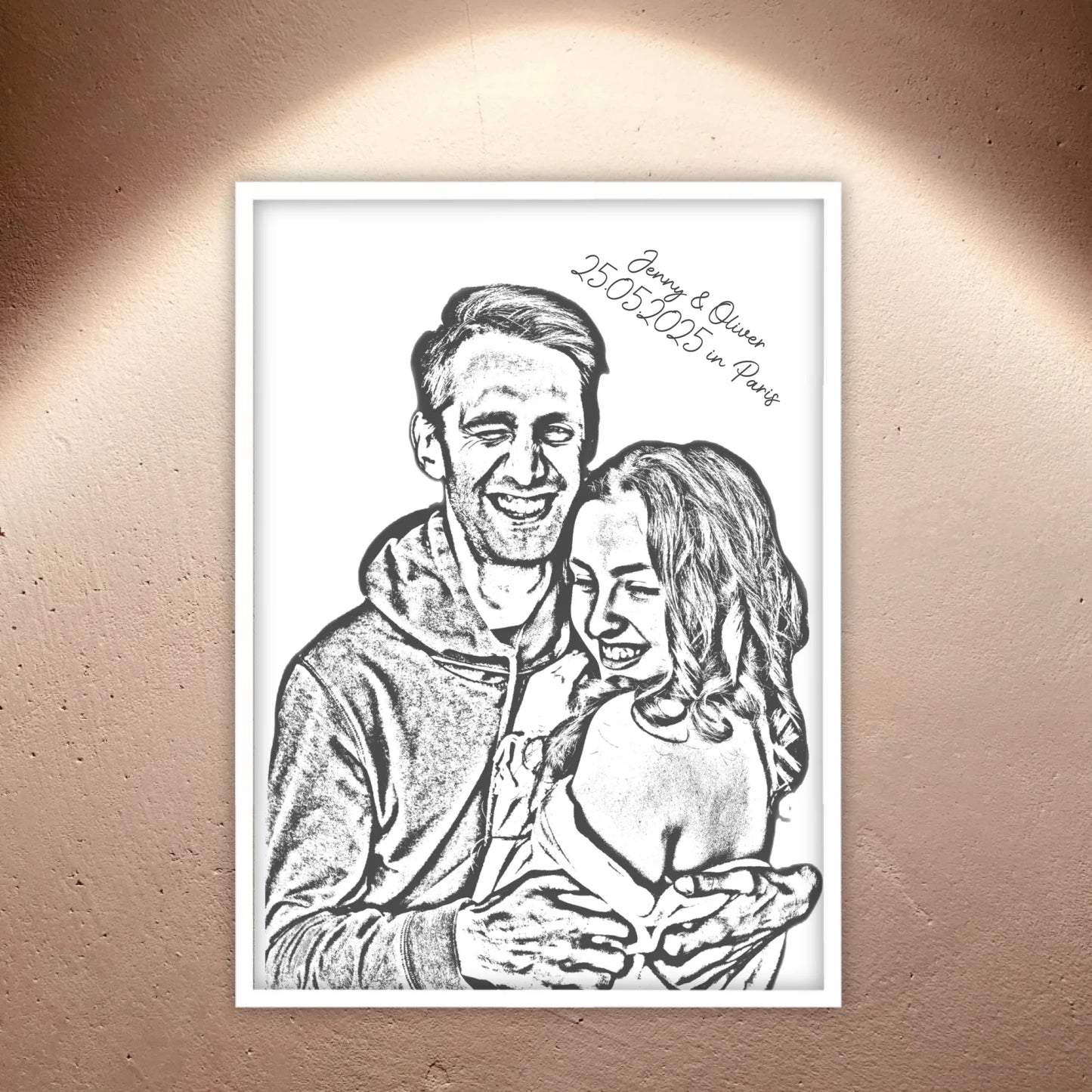 Dein Foto als Silhouette-Porträt - individuelles Poster mit Rahmen