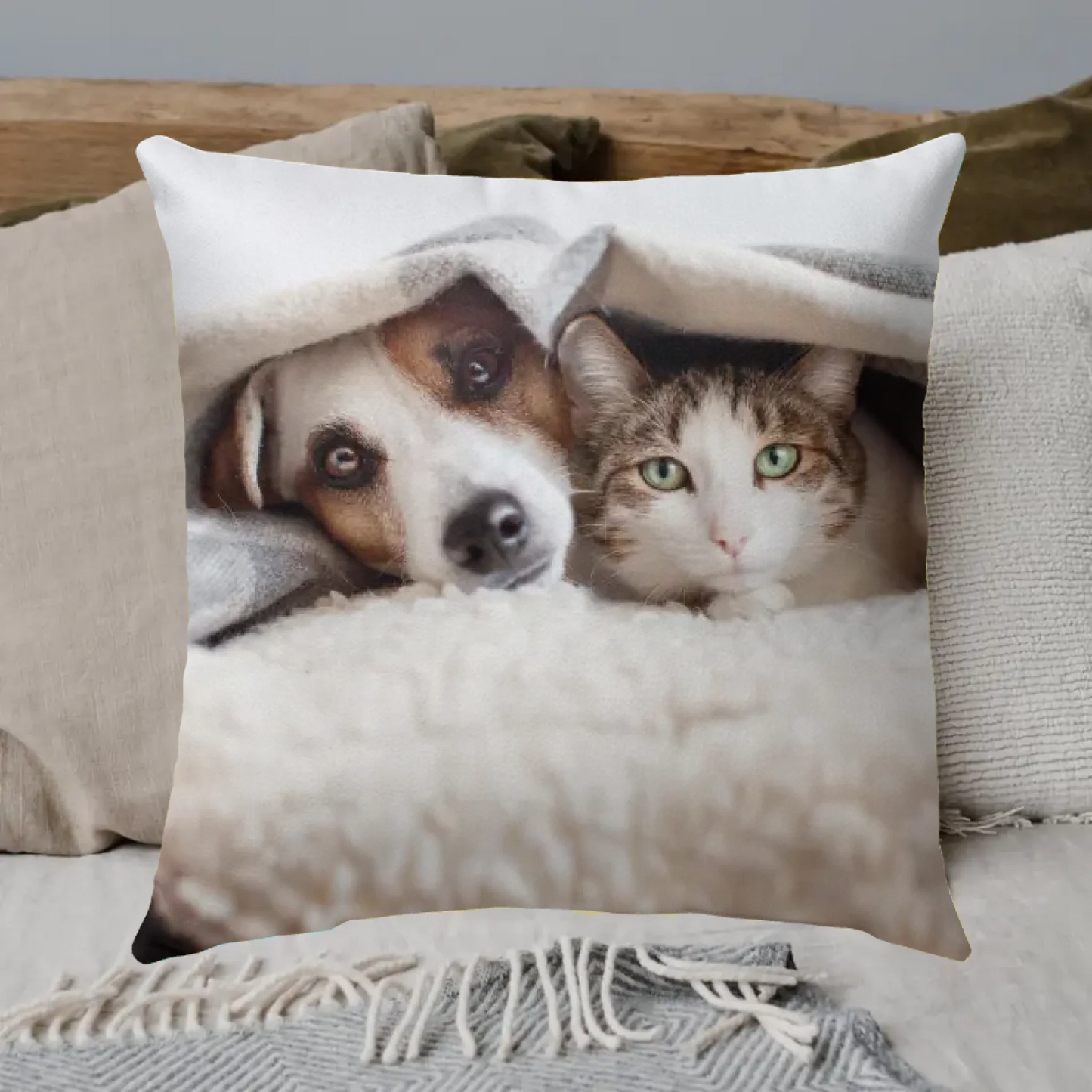 deine Erinnerung mit Foto und Trauerspruch an deine Katze – individuelles Kissen