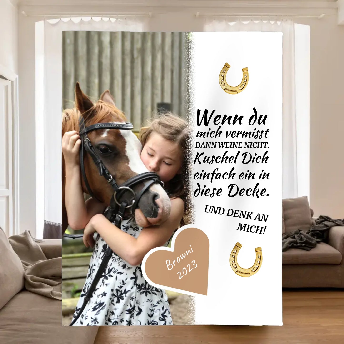 Wenn Du mich vermisst - individuelle Pferde-Fotodecke