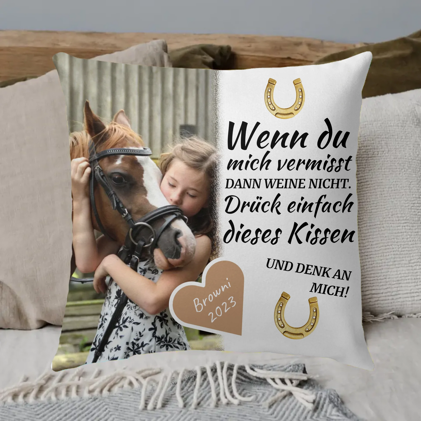Wenn Du mich vermisst - individuelle Pferde-Fotodecke