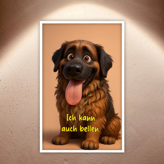 Dein Haustier als Cartoon - individuelles Poster mit Rahmen