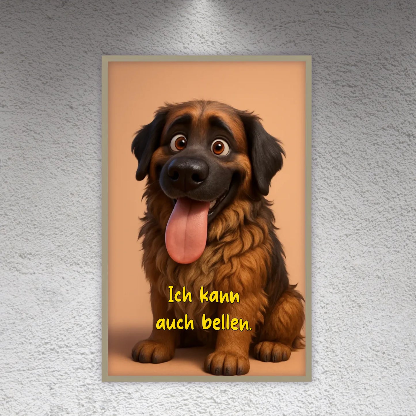 Dein Haustier als Cartoon - individuelles Poster mit Rahmen