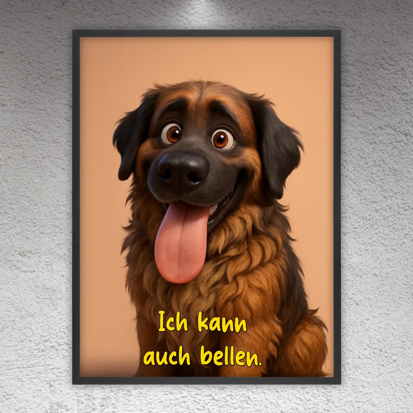 Dein Haustier als Cartoon - individuelles Poster mit Rahmen