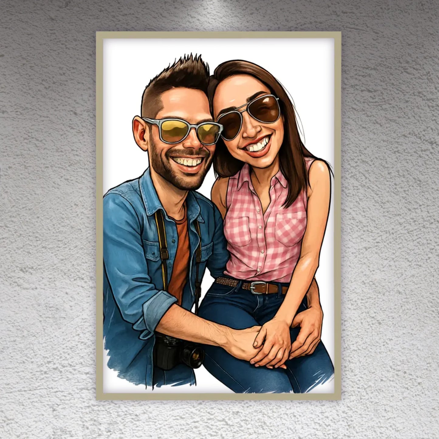 Dein Foto als Karikatur - individuelles Poster mit Rahmen